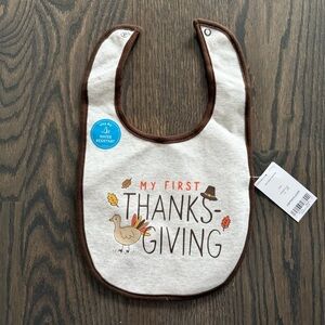 NWT Carter’s My First Thanksgiving Baby Bib with Turkey Design 100% Cotton